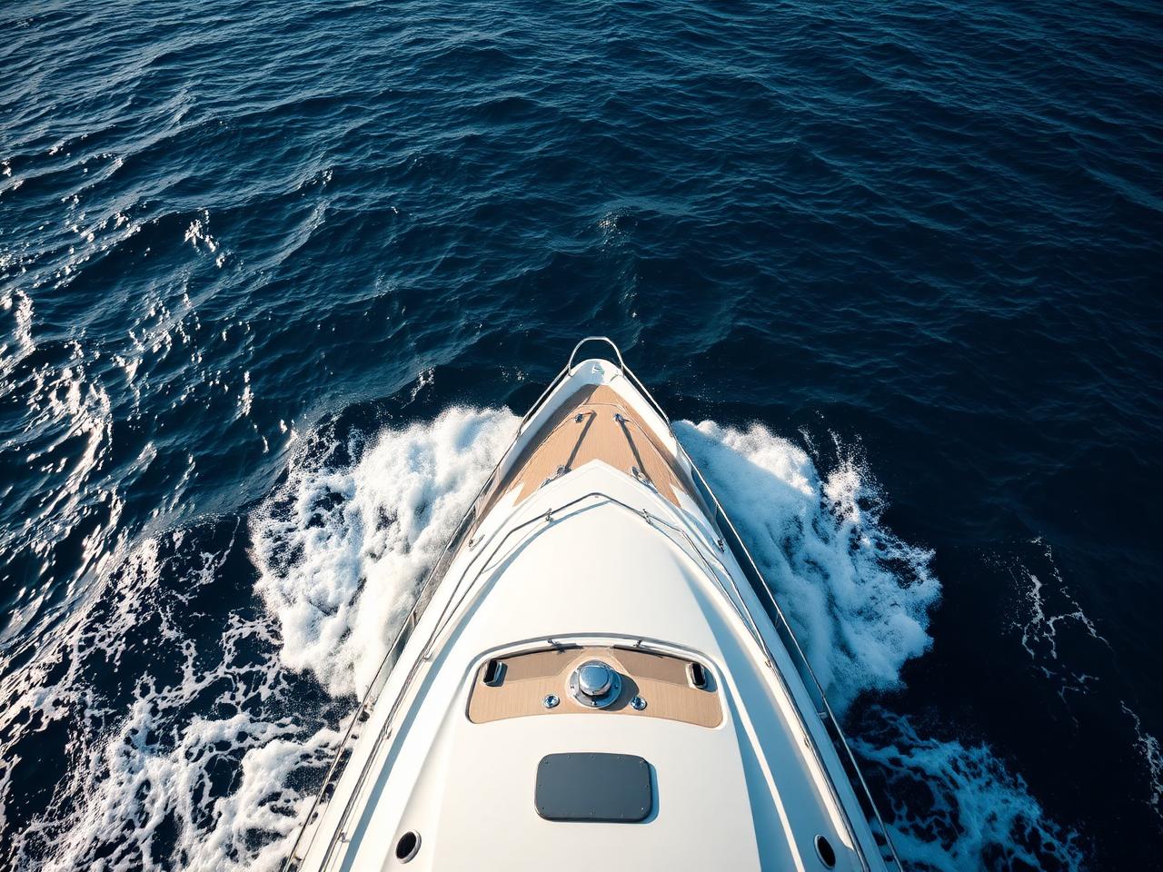 Proa del yate sobre el Mediterráneo