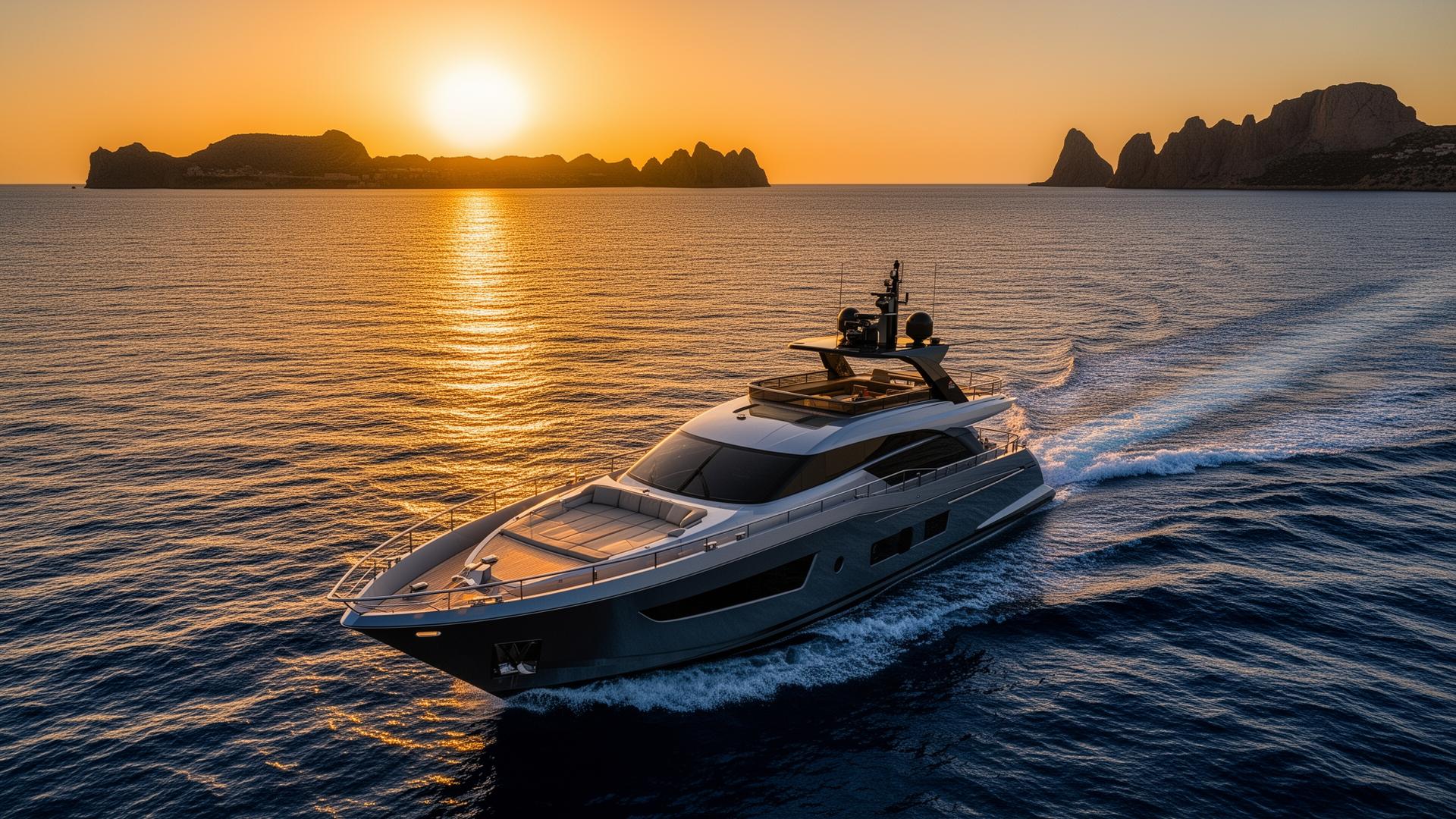 Yate privado navegando por la costa de Alicante
